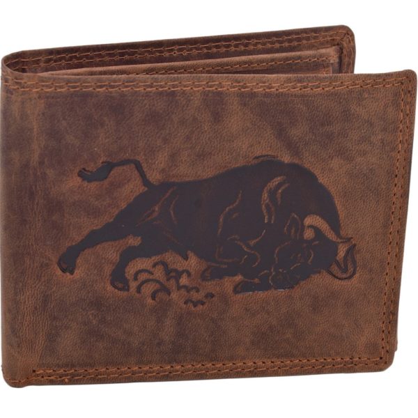 Pánska kožená peňaženka Mercucio - Býk Krásne kontrastný embosovaný dizajn pánskej koženej peňaženky. Pravá hovädzia koža