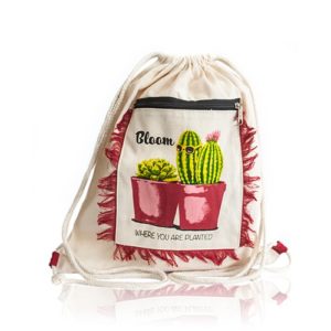 Vreckový Batoh - Kaktus Ideálny doplnok na dovolenku, pláž či na bežné nosenie. V prednej časti je vrecko na zips, do ktorého si môžete uložiť drobnosti.