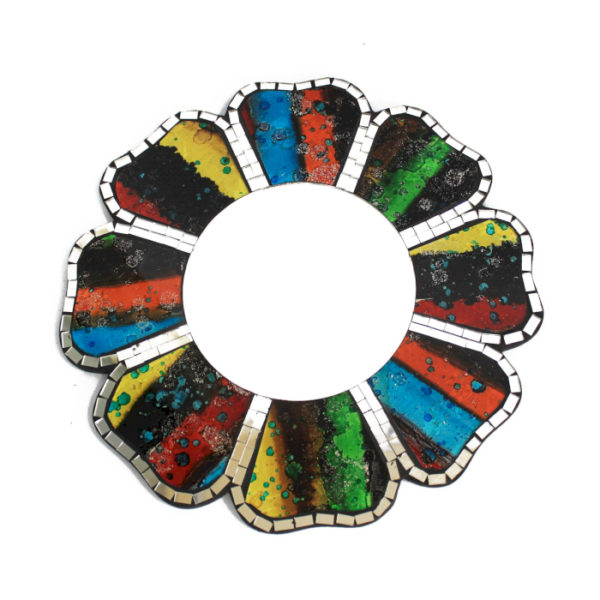 Zrkadlo Mozaikový kvet Farebné zrkadlo vytvorené mozaikovou technikou - farby na fotke sa môžu mierne líšiť