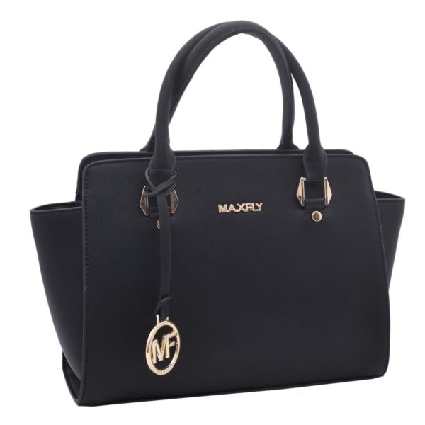 Dámska klasická kabelka MaxFly čierna vďaka svojmu šikovnému rozmeru sa hodí na bežné  nosenie do mesta alebo ako elegantná biznis kabelka.