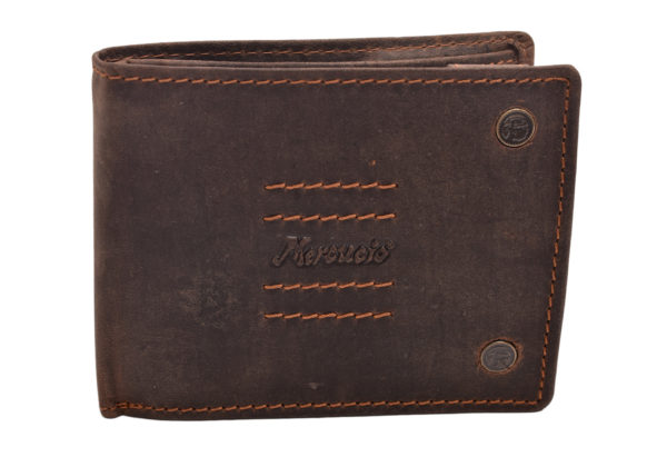 Pánska kožená peňaženka Mercucio hnedá Do prírodne spracovanej kože tejto pánskej peňaženky sme pridali trendový dizajn na oživenie